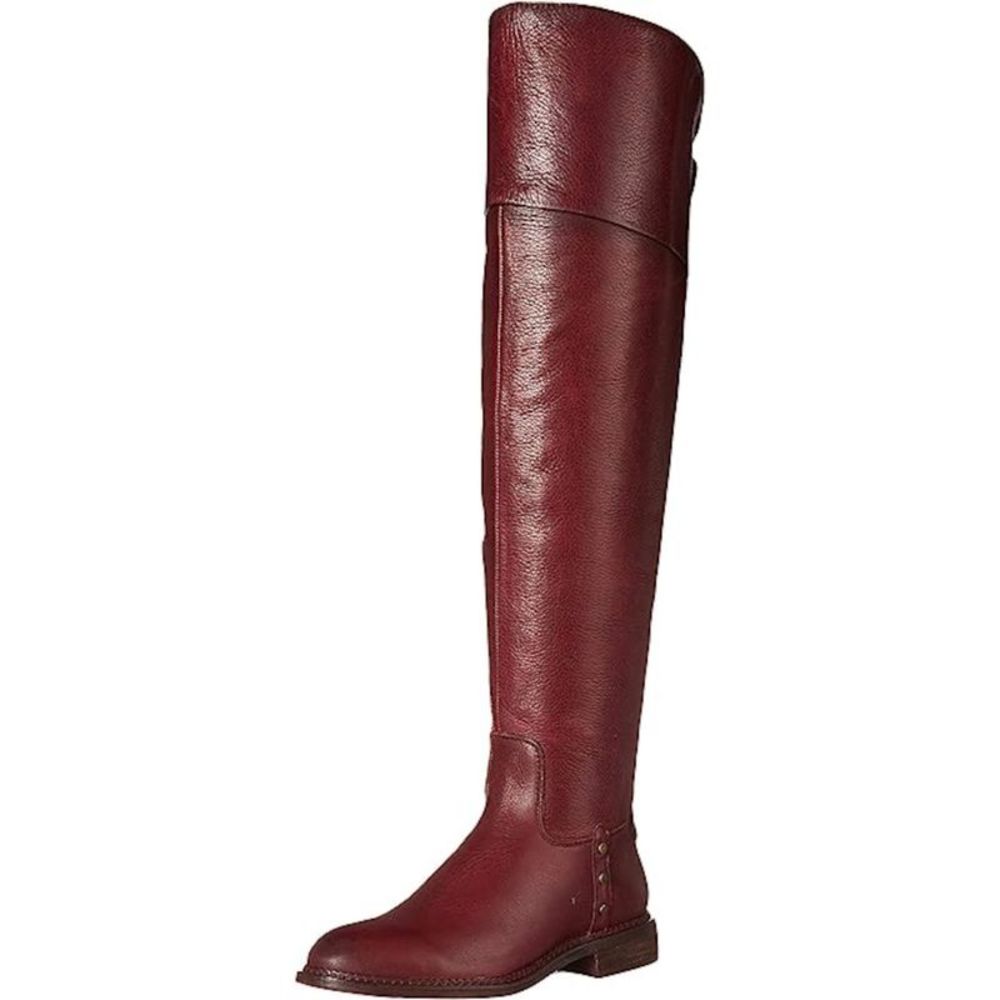 FRANCO SARTO Womens Burgundy Over The Knee Haleen Block Heel Leather Boots 9.5 M